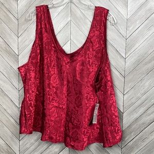 NWT Red LINGERIE TANK Satin floral 26/28w